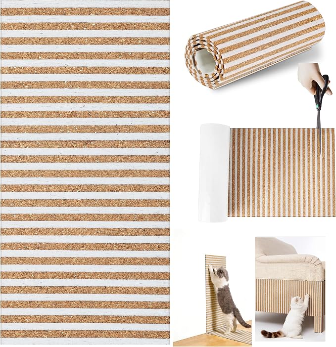 Natural Cork-Cat Scratch Pad-Cat Scratch Mat Rug by MocherpionLLC