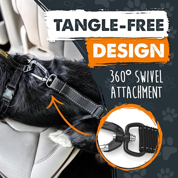 Mighty Paw Dog Seat Belt for Car, Heavy-Duty Aviation Aluminum Carabiner | 850 Lbs Force Rated, Nylon Webbing, Swivel Clip, 16-26 In Adjustable - Image 7