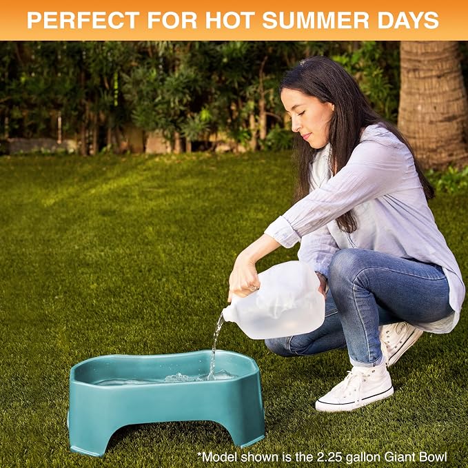 Neater Pet Brands Extra Large Water Bowl for Dogs, Outdoor Dog Water Bowl (1.25 Gallon XL Capacity), Big Trough Style Food Dish for Indoors or Outside, No Spill Large Dog Bowls, Aquamarine - Image 7