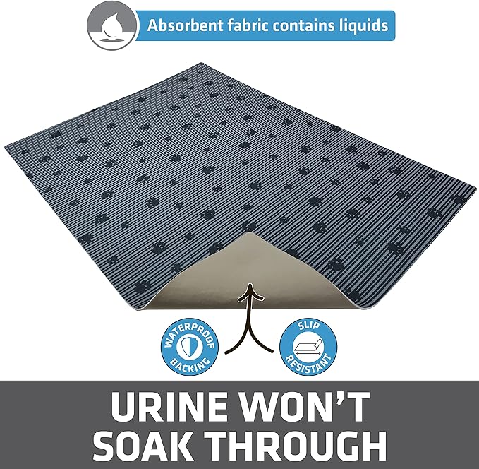 Drymate Cat Litter Box Mat, Litter Trapping Mat, Gray, 20x28 | Waterproof, Urine-Proof, Absorbent, Machine Washable, Soft on Paws, Contains Mess, Protects Floors, Kitten Supplies, USA Made - Image 3