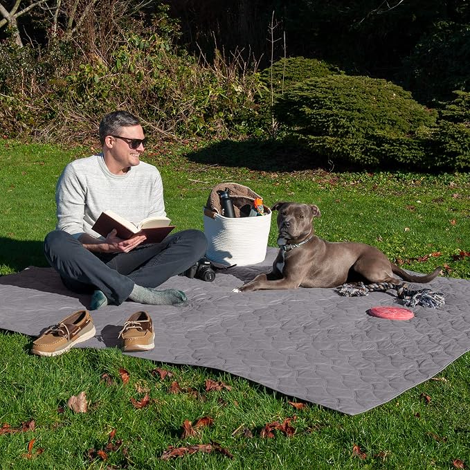 Furhaven Waterproof & Non-Slip Queen Size Mattress Cover Protector for Dogs & Cats, Washable, For Beds, Couches, & Car Seats - Quilted Twill Blanket Mattress Cover - Gray, Large/Queen Size - Image 4