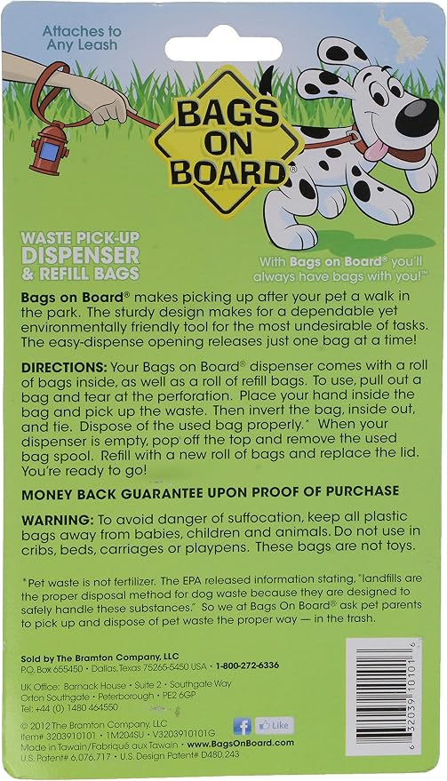 Bags on Board Fire Hydrant Style Dog Waste Bag Dispenser with 30 Refill Bags - Image 2