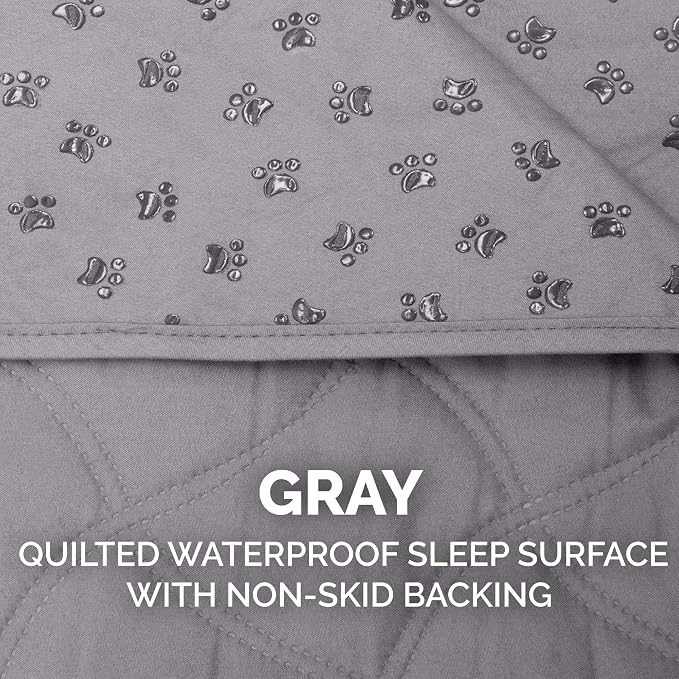 Furhaven Waterproof & Non-Slip Queen Size Mattress Cover Protector for Dogs & Cats, Washable, For Beds, Couches, & Car Seats - Quilted Twill Blanket Mattress Cover - Gray, Large/Queen Size - Image 6