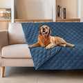 gogobunny 3X Stronger Waterproof Pet Blanket, Scratch Proof Furniture Protector for Dogs Cats, Reversible Cover 82x102 Inch, Dark Blue by gogobunny