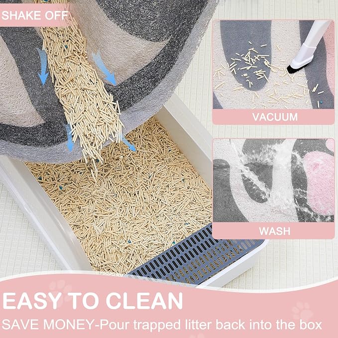 Unicorn Catcher Large Cat Litter Mat, 33.5"x22.4" Litter Trapping Mat | Kitty Litter Mat With Soft PVC Loop Mesh And Non-Slip Backing For Easy-Clean Floor Protection And Home Decor - Image 2