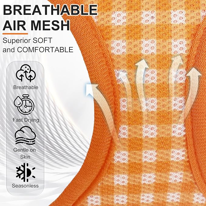 AIITLE Step in Medium Dog Harness and Leash Set, Puppy Pet Vest, Orange M | Breathable Mesh, Adjustable Fit, No-Pull Reflective Design, Escape Proof, for Small-Medium Dogs, Outdoor Walking, Running - Image 2