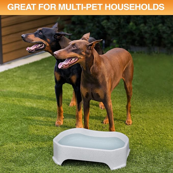 Neater Pet Brands Extra Large Water Bowl for Dogs, Outdoor Dog Water Bowl (1.25 Gallon XL Capacity), Big Trough Style Food Dish for Indoors or Outside, No Spill Large Dog Bowls, Vanilla Bean - Image 4