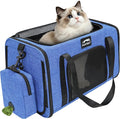 Pet Carrier for Small Dogs & Cats, Airline Approved, Lightweight, Foldable, Comfortable Travel Bag with Plush Cushion & Extra Storage (Blue) by FURTENT