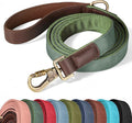 PU Leather Dog Leash for Large Dogs, 6ft Soft Padded Handle, Green | Comfortable Grip for Daily Walking Training, Full Control, Metal D-ring, Tangle-Free 360° Swivel Clasp, Easy to Clean, 1 inch by Didog