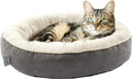 Love's cabin Round Donut Cat and Dog Cushion Bed, 20in Bed for Cats or Small Dogs, Anti-Slip & Water-Resistant Bottom, Super Soft Durable Fabric Pet Beds, Washable Luxury Cat & Dog Bed Gray by Lovescabin