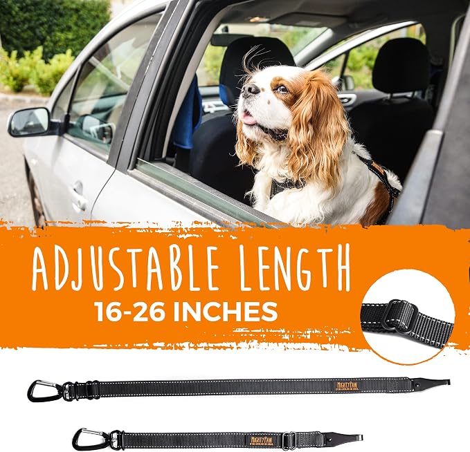 Mighty Paw Dog Seat Belt For Car - LATCH Compatible Adjustable Dog Seatbelt Harness for Small, Medium and Large Pets. Distraction Free Driving, Heavy-Duty Design with Aviation Grade Aluminum Carabiner - Image 7