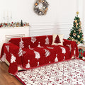 MYSKY HOME 71X102 inches Chair Christmas Couch Cover, Sectional Sofa Covers Sofa Slipcover for 1 Cushion Couch, L Shape Couch Covers for Dogs, Kids, Washable Sofa Blanket, Furniture Protector, Red by MYSKYHOME