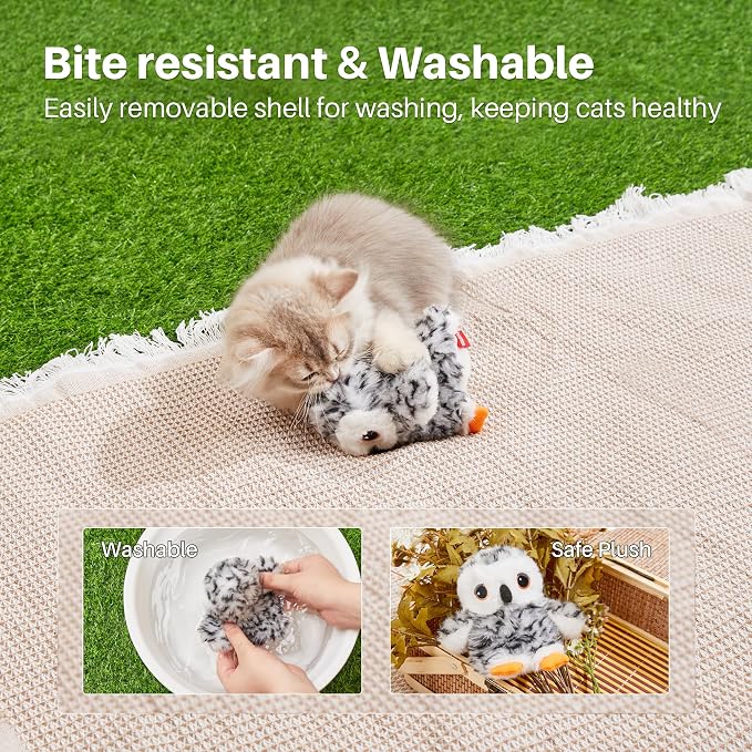 Potaroma Flapping Owl Cat Toys (No Flying), Lifelike Bird Chirp, Rechargeable Touch Activated Kitten Toy, Interactive Catnip Kicker Exercise Toys 4.0" for All Breeds | Rechargeable Touch Activated Kitten Toy, Interactive Catnip Kicker Exercise Toys 4.0... - Image 4