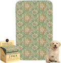 Washable Pee Pads for Dogs,Great Urine Absorbent Reusable Puppy Training Pads,Waterproof,Leak-Proof & Non-Slip Potty Pads for Whelping,Crate,Playpen,Bed.(Green Floral Flat,24"x36") by Peepads
