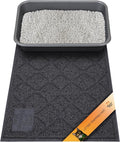 Neater Pets Neater Mat Cat Litter Mat, Thick & Durable Cat Mat for Litter Box, Trapper Pad Catches Mess to Protect Indoor Floors, Soft on Kitty Paws, Anti-Skid Grip Backing, Easy to Clean, Black by NeaterPetBrands