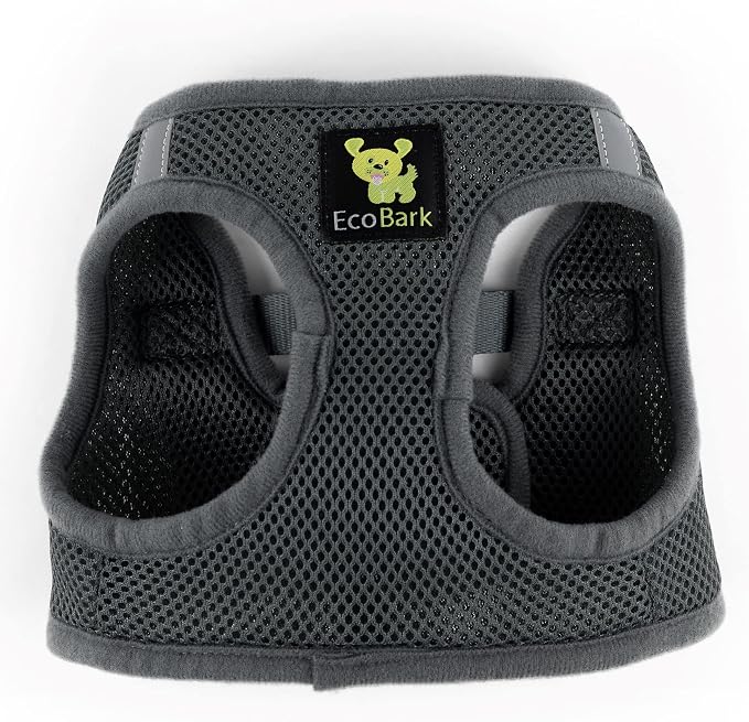 EcoBark Step in Dog Harness, Reflective Mesh Vest, Small & Medium Dogs, XL | Eco Friendly Dog Harnesses for Breed Dogs, Adjustable Chest Body Halter Vest, Soft Luxurious Mesh, No Choke & No Pull, Gray - Image 6