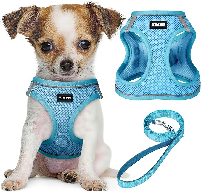 No Pull Dog Puppy Harness and Leash Set Reflective Mesh Vest X-Small by YIMEIS