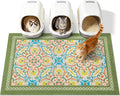 Cat Litter Mat,40"x30" High-Density PVC Cat Litters Trapping Mat, Waterproof & Non-Slip Backing, Litter Box Catcher, Soft on Kitty Paws, Easy Washable Pet Supplies Bean-Green by Yigerlee