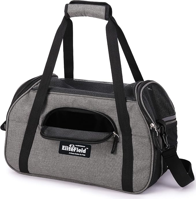 EliteField Soft-Sided Pet Carrier for Cats & Small Dogs (3-Year Warranty) | Airline Approved, Removable Bed & Cover, Built-In Leash, Luggage Sleeve, Seat Belt Loop, Waterproof, Durable, Foldable - Image 6
