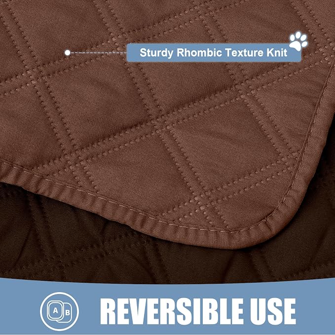 Smiry Waterproof Reversible Pet Couch Covers for Dogs | Pet Friendly, Soft Fabric, Washable Sofa Furniture Protector for Dogs Cat Kids, Checkered (40"x80", Brown/Chocolate) - Image 4