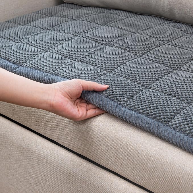 Pet Couch Covers,Couch Cover for Dogs Washable,Anti Slip Dog Sofa Covers Couch Protector Sofa Mat,Seat Cover,Dog Mat,Pet Pad for Furniture 1 Piece (Gray, 21''x47''/Rectangular) - Image 2