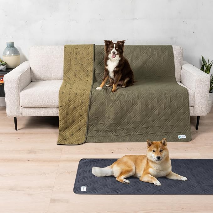 PetAmi Waterproof Couch Cover for Dog Nonslip Bed Sofa Blanket, 68x82 Green | Leakproof Furniture Protector for Pet Cat, Machine Washable Pee Proof Mat for Chair Car Seat, Durable & Anti Slip Backing - Image 2