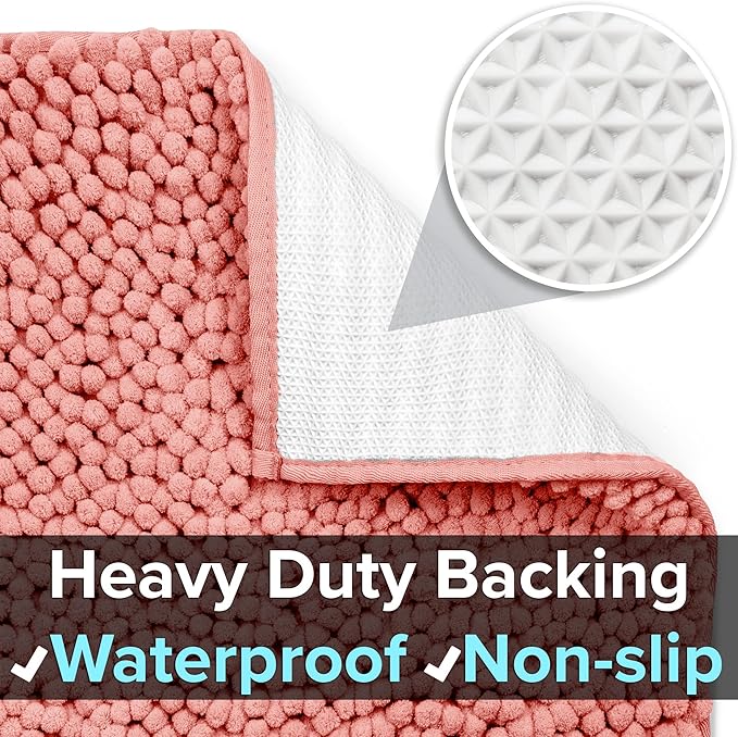 CatGuru Cat Litter Mat, Medium, Extra Large, XXL, Waterproof Litter Box Mat, Non Slip Kitty Litter Mat, Machine Washable Litter Trapping Mat, Soft Litter Tray, Cat Stuff (Medium, Coral/Heavy-Duty) - Image 3