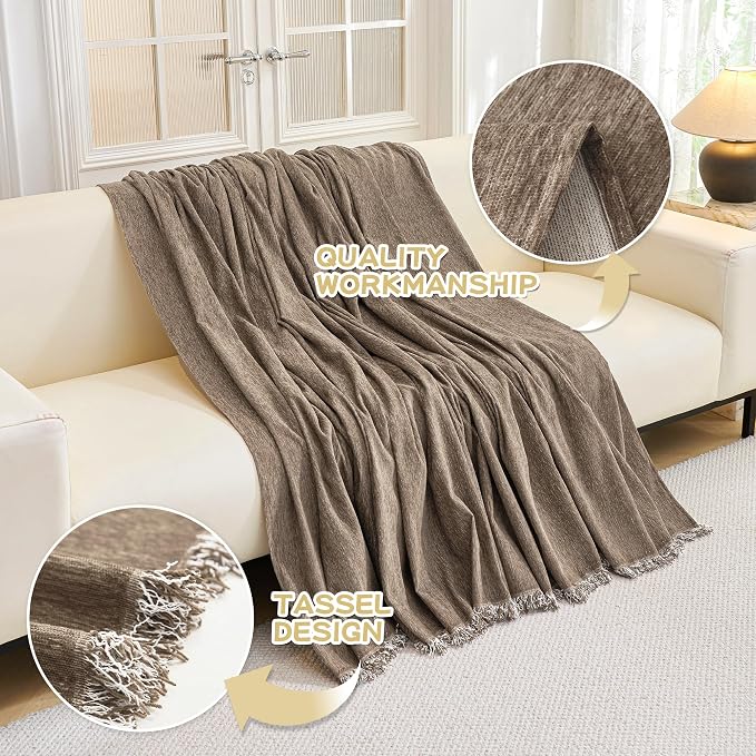 MYSKY HOME Couch Cover for Sofa Couch Covers for Pets, Non Slip Dogs Furniture Protector with Tassels for Living Room Non Slip Washable Furniture Protector Cover for Pet, Cat, 91"x118", Sand - Image 4