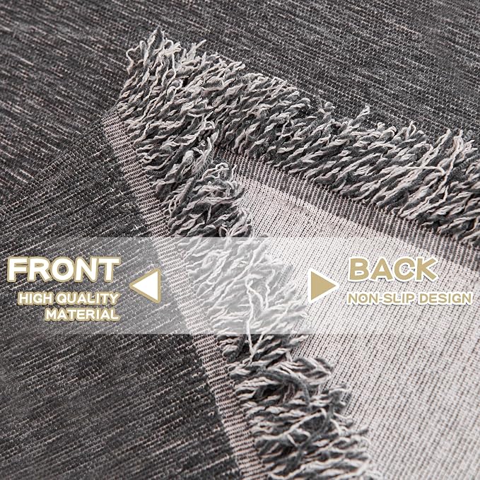MYSKY HOME Chair Covers Armchair Couch Covers for Dogs Washable Sofa Covers, Non Slip Soft Recliner Cover Pet Chair Cover Sofa Slipcover Furniture Protector with Tassel Throws, 71"x91", Dark Grey - Image 4