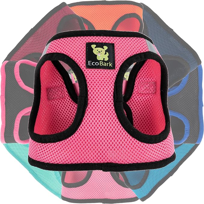EcoBark Step in Dog Harness, Soft Mesh, Bubblegum Pink, Medium, No Choke | Eco Friendly Small & Medium Breed Dog Harnesses, Reflective & Adjustable Mini Body Halter Vest, Soft Toy Breed Harness - Image 8