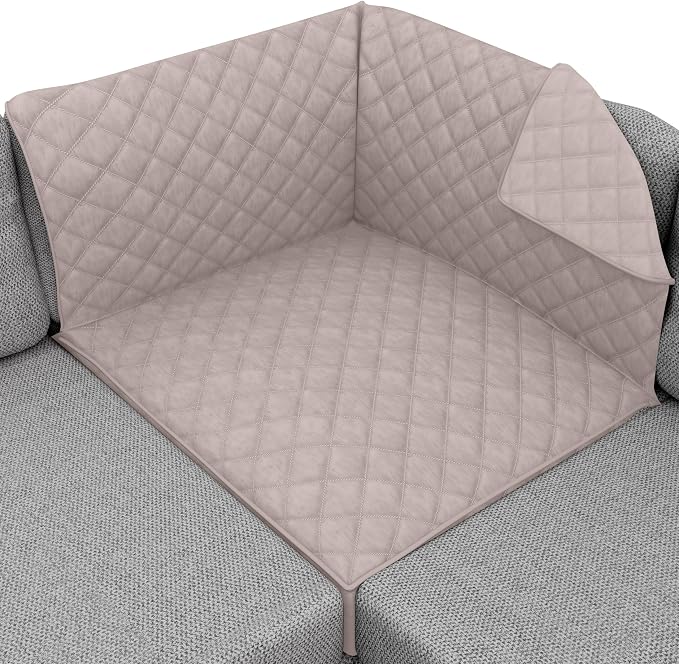 Sofa Shield® Couch Sectional Corner Slip Cover with Strap, Light Taupe | Reversible Furniture Protector, Stain and Tear Resistant Cushion Cover, Machine Washable Slipcover for Pets, Cats 70 inch by SofaShield