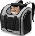 Pecute Cat Backpack with Widened Interior Space, Upgraded Dog Backpack Carrier with Various Ways to Carry, Pet Backpack with Breathable Mesh, Pet Travel Carrier with Soft Padded, Reinforced Support | Breathable Mesh, Reinforced Support, Various Carry W... by pecute