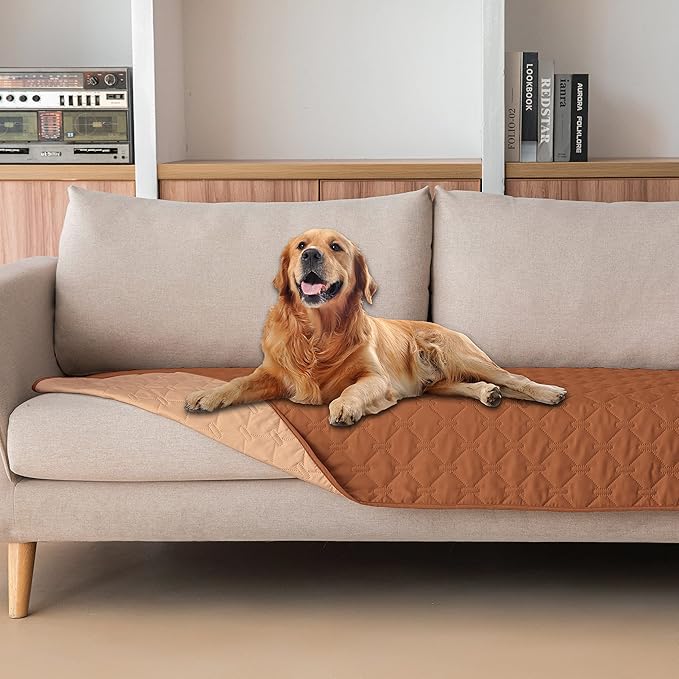 gogobunny Waterproof Blanket, Couch Covers for Dogs, Reversible Protector | 3X Stronger Leakproof, Scratch Proof Durable Furniture Protection, Stain Resistant, Washable, 30x70 Inch Dark/Light Pumpkin by gogobunny