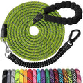 Long Dog Leash 20 FT: Heavy Duty Rope Leashes for Dogs Training with Swivel Lockable Hook Reflective Threads Bungee and Padded Handle - Dog Lead for Large Small Medium Dogs Outside Walking Hiking by jenico