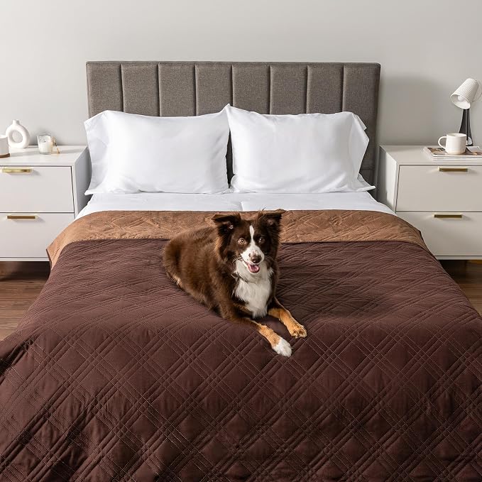 PetAmi Waterproof Couch Cover for Dog Nonslip Bed Sofa Blanket 102x82 Brown - Image 2