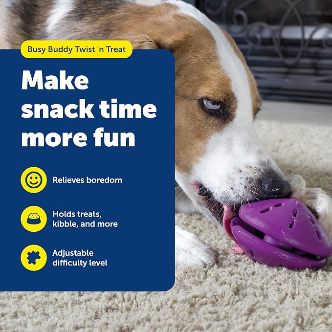 PetSafe Busy Buddy Twist 'n Treat Dispensing Dog Toy, Large | Twist Halves Apart for Quick Treats or Closer for a Challenge, Patented Treat Meter, Top-Rack Dishwasher Safe - Image 2