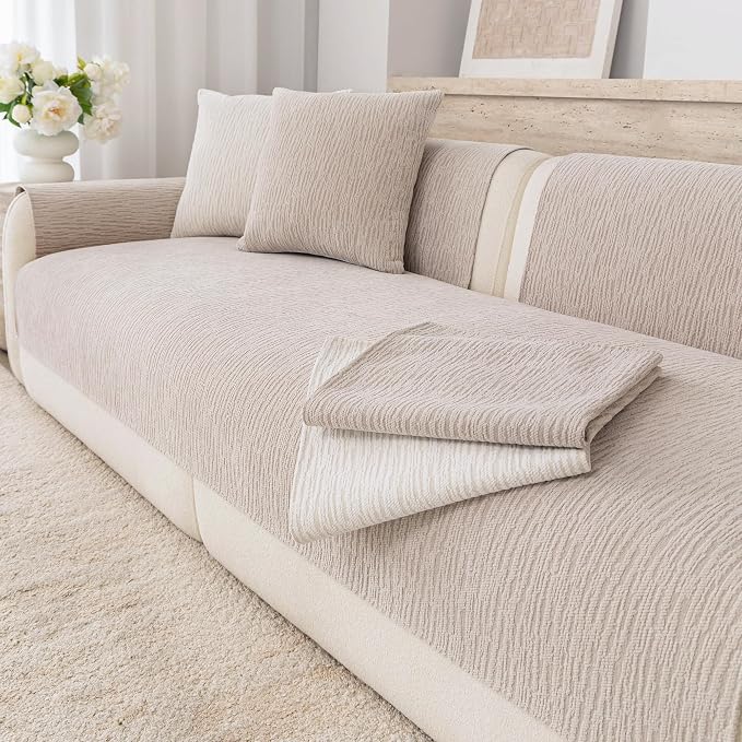 Waterproof Couch Cover for Dogs,Nonslip Sofa Cover for L Shaped Sofa,Washable Furniture Protector Pet Friendly(Coffee,36"x70") - Image 6