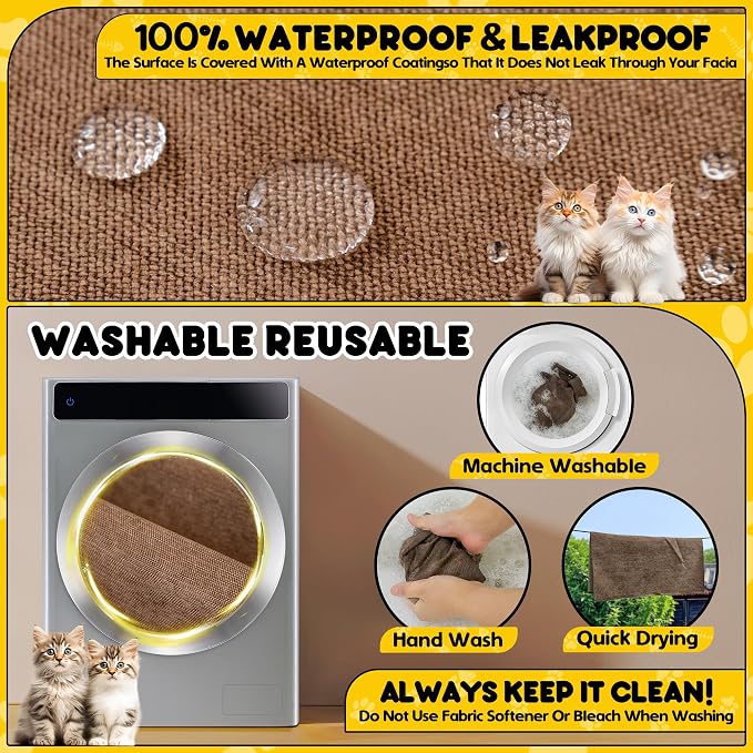 Loiion Cat Scratch Proof Furniture Protector Waterproof Sofa Cover 134"x91" | Pet-Friendly Couch Protector, Anti-Scratch & Anti-Slip Sofa Cover For Cats Dogs Kids, Machine Washable - Image 7