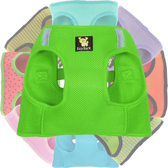 EcoBark Teacup Dog Harness, Luxury Soft Step in Dog Vest, Green, XXXS | Reflective Mini Body Halter Vest for Puppy & Tiny Dogs Under 5 lbs, No Choke Breathable Mesh, Luxury Soft Dog Harnesses - Image 7
