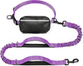 Hands Free Dog Leash with Zipper Pouch, Large, 25-120 lbs, Purple | Waist Leash, Dual Padded Handles, Shock-Absorbing Bungee, Adjustable Waist Belt, Walking and Running by iYoShop