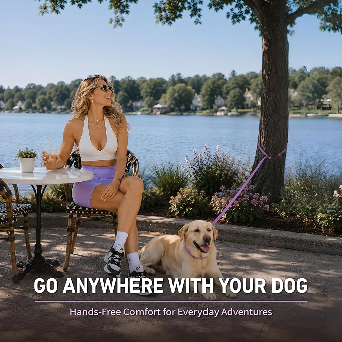 Hands Free Dog Leash,Galaxy Reflective, Crossbody Dog Leash,Purple | Galaxy Reflective • Crossbody Carry • Soft Velvet Handles • Everyday Comfort - Image 6