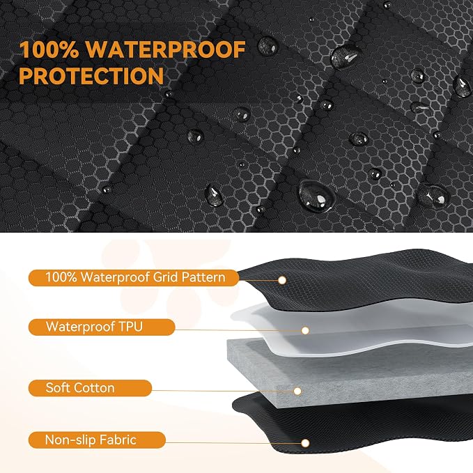 PETICON Waterproof Pet Bench Seat Covers for Midsize & Large SUVs | Toyota Tacoma/Jeep Grand Cherokee/Ford Explorer/Ranger/Chevrolet Colorado, Scratchproof Nonslip Durable Rear Seat Cover - Image 7