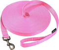 HIKISS Long Dog Leash Obedience Recall Training Agility Lead with Thickening Material for Large Dog - 15ft 20ft 30ft 50ft 100ft Training Leash(Pink 50ft) by HiKiss