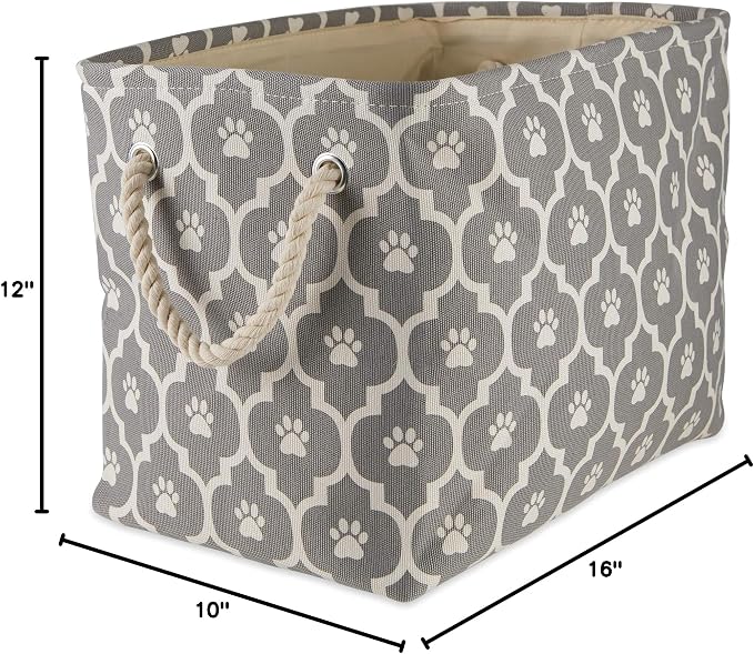 Bone Dry Pet Storage Collection Lattice Paw Print, Medium Rectangle, Gray (Pack of 2) - Image 10