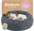 Bedsure Calming Small Medium Dog Bed Donut Washable Puppy Bed,27ins | Fluffy Faux Fur Round Cuddler,Anti-Slip Bottom,Anti-Anxiety,Deep Sleeping for Pets Up to 35 Lbs,Dark Grey by Unknown