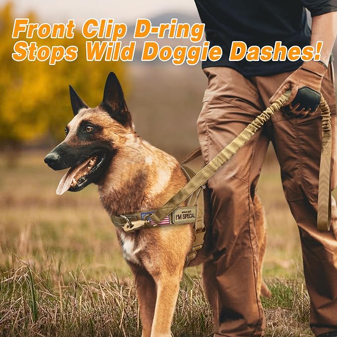 Forestpaw No Pull Dog Harness with Large Handle,Comfortable,M,Brown | Adjustable Fits Chest 23-28",28-50 lbs,Slip On,Quick Release Buckle,Easy Control,Soft Padded,for Medium Dogs Walking Training - Image 2