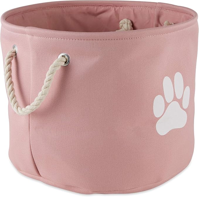 Bone Dry Pet Storage Collection Collapsible Bin, Rose, Medium Round - Image 2