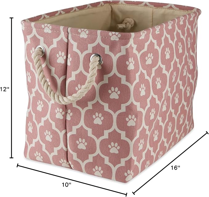 Bone Dry 6192 Pet Storage Collection Lattice Paw Print, Medium Rectangle, Rose - Image 6