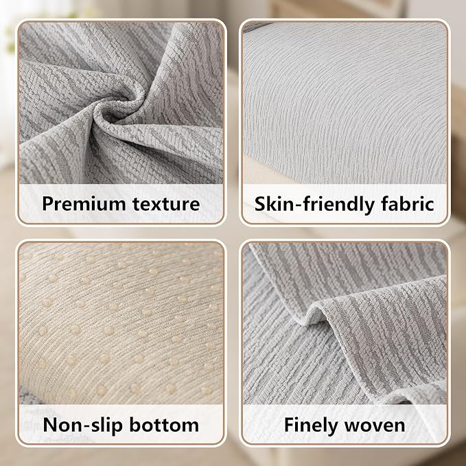 Waterproof Couch Cover for Dogs,Nonslip Sofa Cover for L Shaped Sofa,Washable Furniture Protector Pet Friendly(Light Gray,36"x36") - Image 5