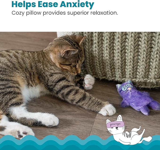 Catstages Purr Pillow Cat Toy – Plush Cat Toy with Touch-Activated Purr for Calming Cats & Kittens | Purring Sound Helps Calm & Soothe, Soft Cozy Plush, Indoor Cats & Kittens, Replaceable Batteries Included - Image 4